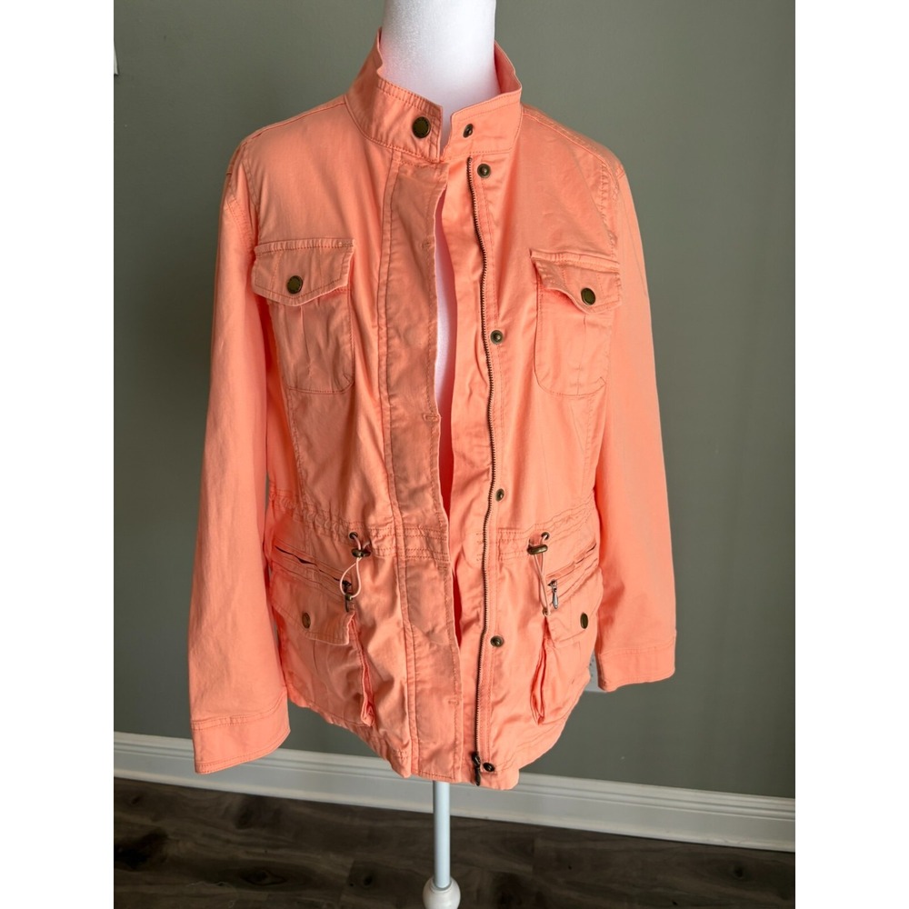 L.L.Bean Women's BeanFlex Utility Jacket‎ Drawcord Waist Orange Women's Medium